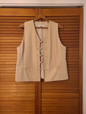 Tasha Cream Double-Button Tailored Vest